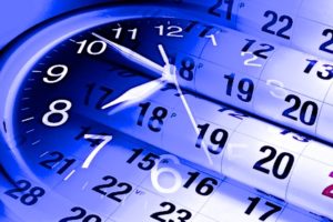 Composite of Calendar Pages and Clock