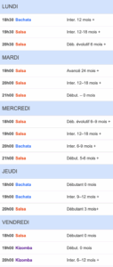 Planning SEPTEMBRE 2025 SalsaStyle.ch