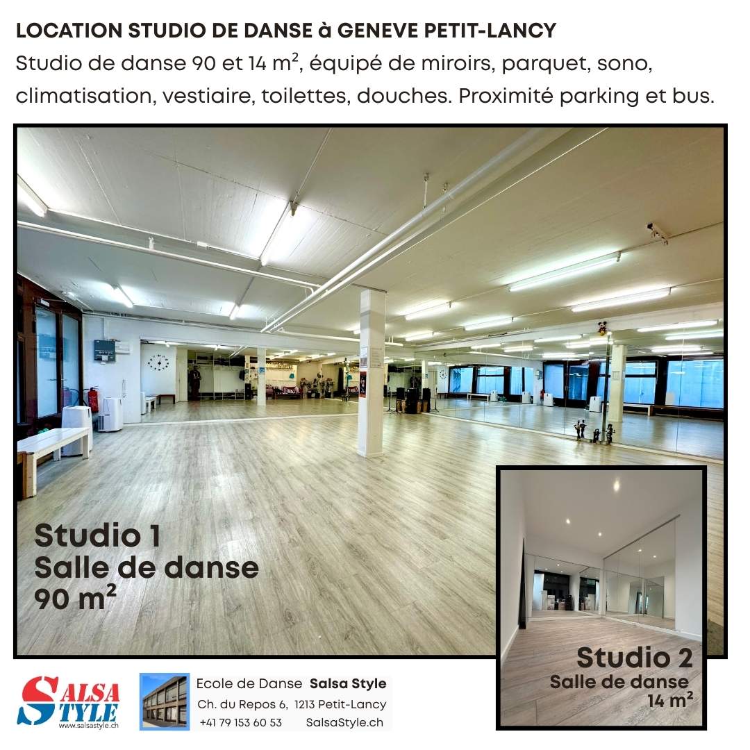 Location salle de danse à Genève Petit-Lancy Studio de danse 90 et 14 m² -2