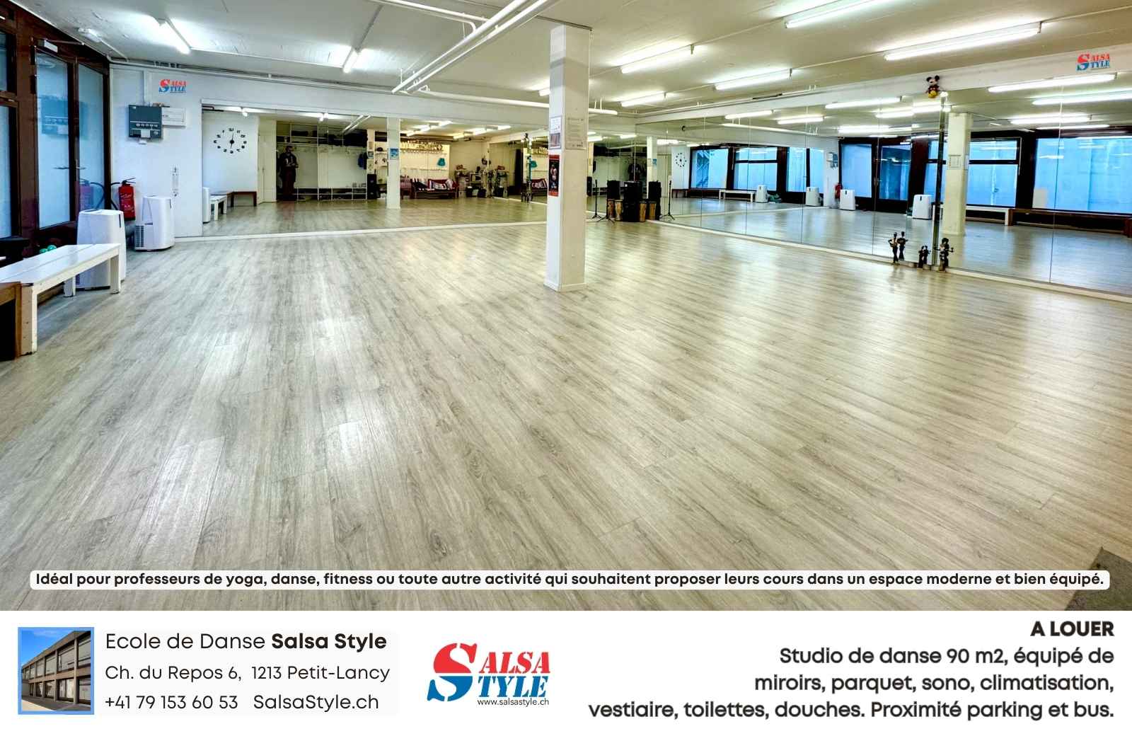 Salle de danse 90 m² – grand studio – Salsa Style Genève