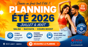 Planning des cours de salsa et bachata à Genève, été 2026