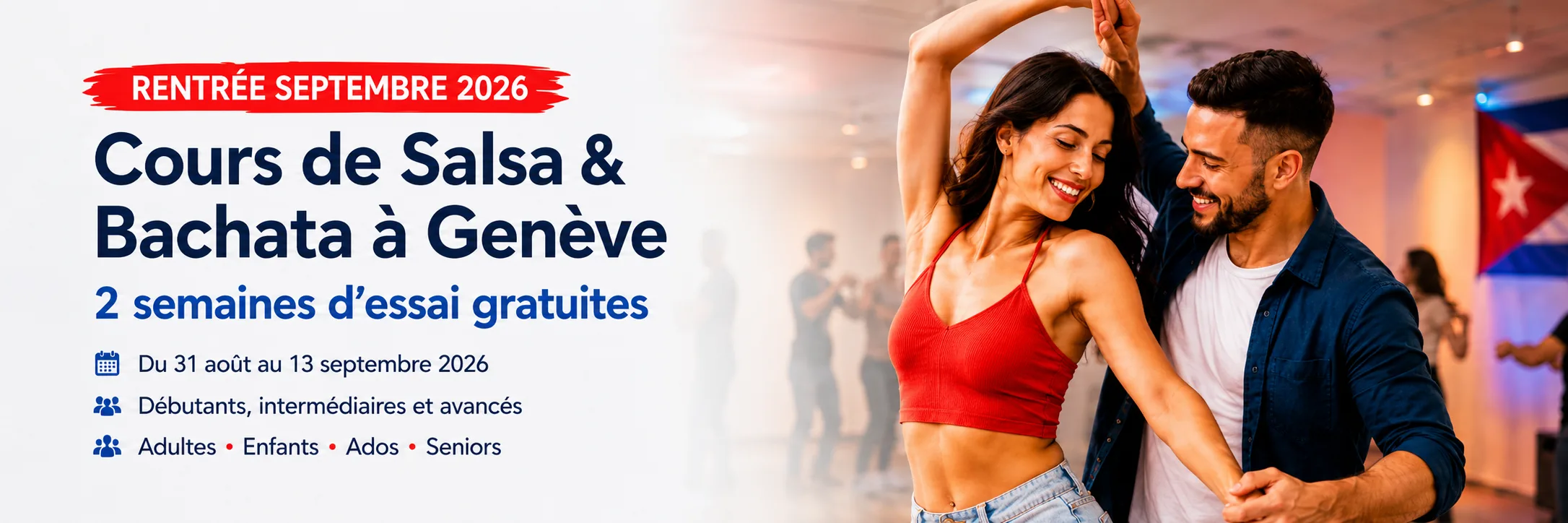 Cours de Salsa et Bachata à Genève – rentrée septembre 2026