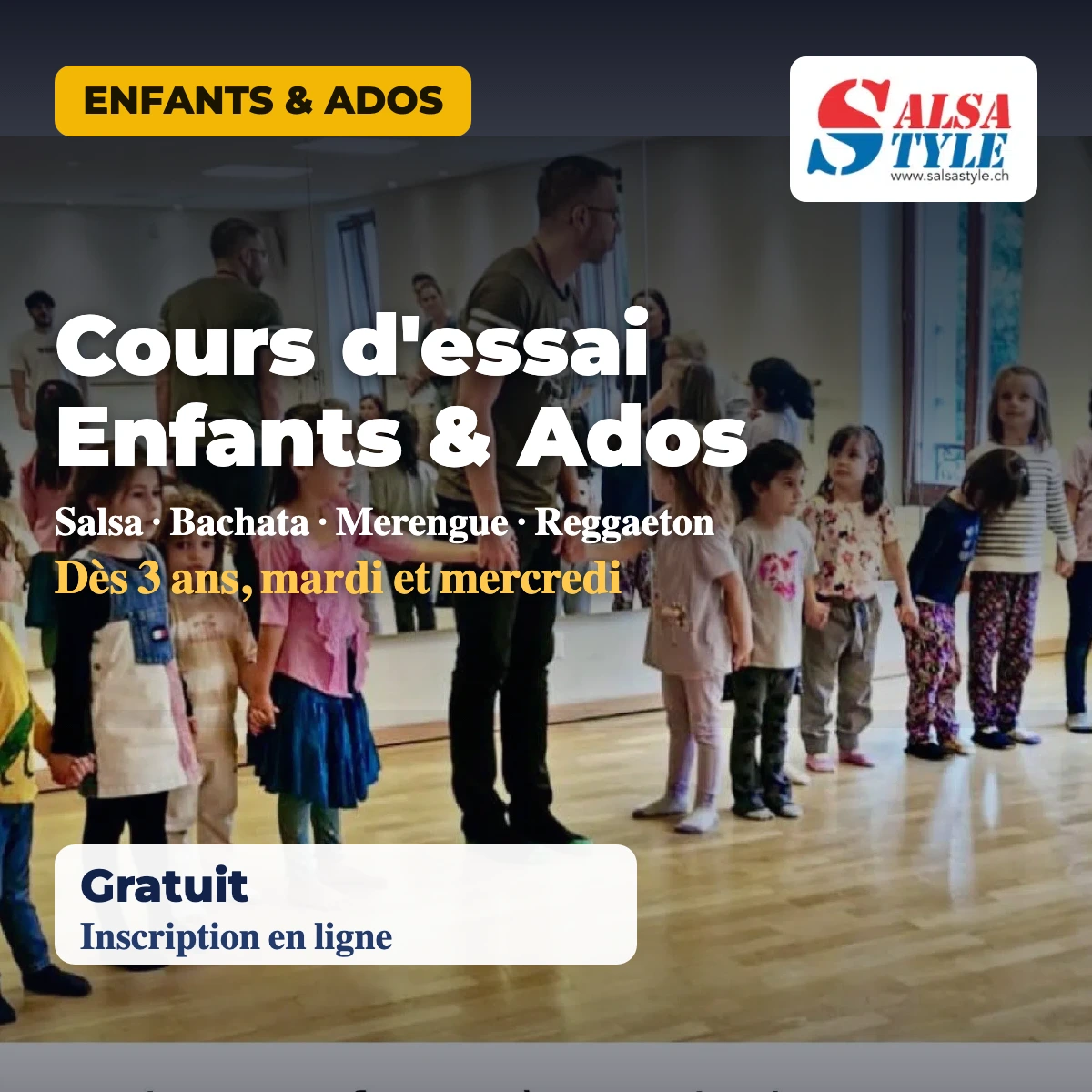 Cours d'essai gratuit de danse pour enfants et ados des 3 ans a Geneve, mardi et mercredi