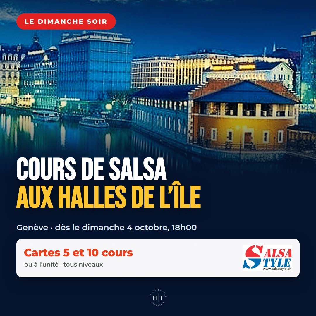 Cours de salsa le dimanche soir aux Halles de l'Île à Genève